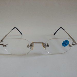 (NWT) Vintage 90's Octagon Shape Rimless Reading Glasses +1.50 (S.Silver)